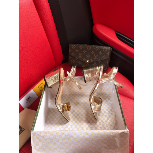 G*u*i leather mid-heel sandal