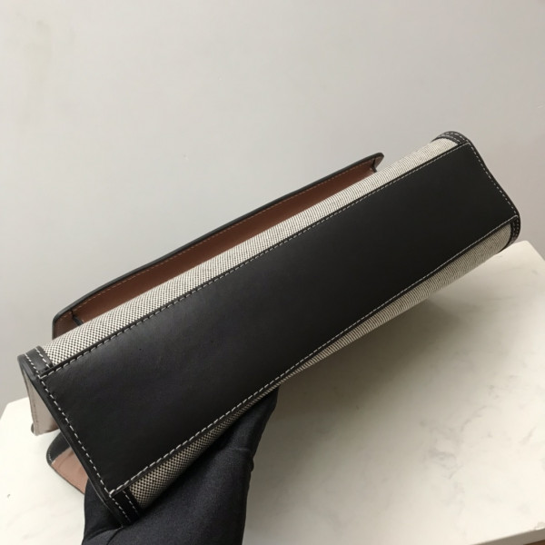 B**rry medium two-tone canvas and leather pocket tote