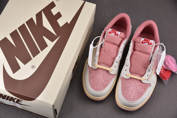 TRAVIS SCOTT X AIR JORDAN 1 LOW OG SHY PINK DM7866-600