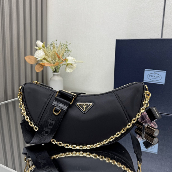 Pra*a demi-lune re-nylon shoulder bag