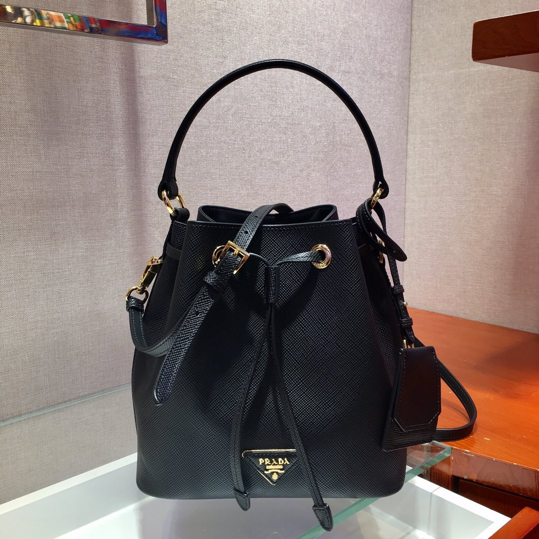 Pra*a saffiano leather bucket bag